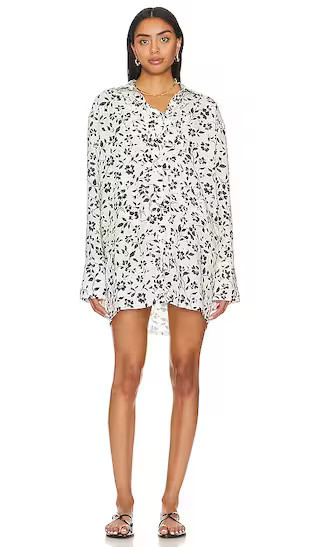 Marie Shirt Dress in Natural Black Blooms | White Shirt Dress | Shirtdress | Summer Outfits 2023 | Revolve Clothing (Global)