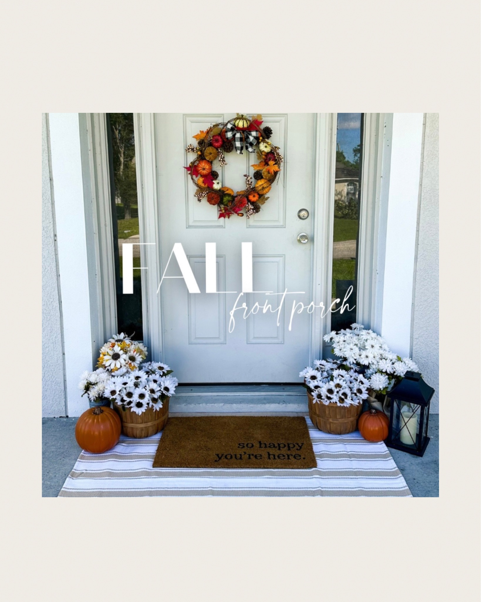 Fall front porch! 🏡🍂
Fall floral, pumpkins, doormat, outdoor rug 

#LTKSeasonal #LTKStyleTip #LTKHome