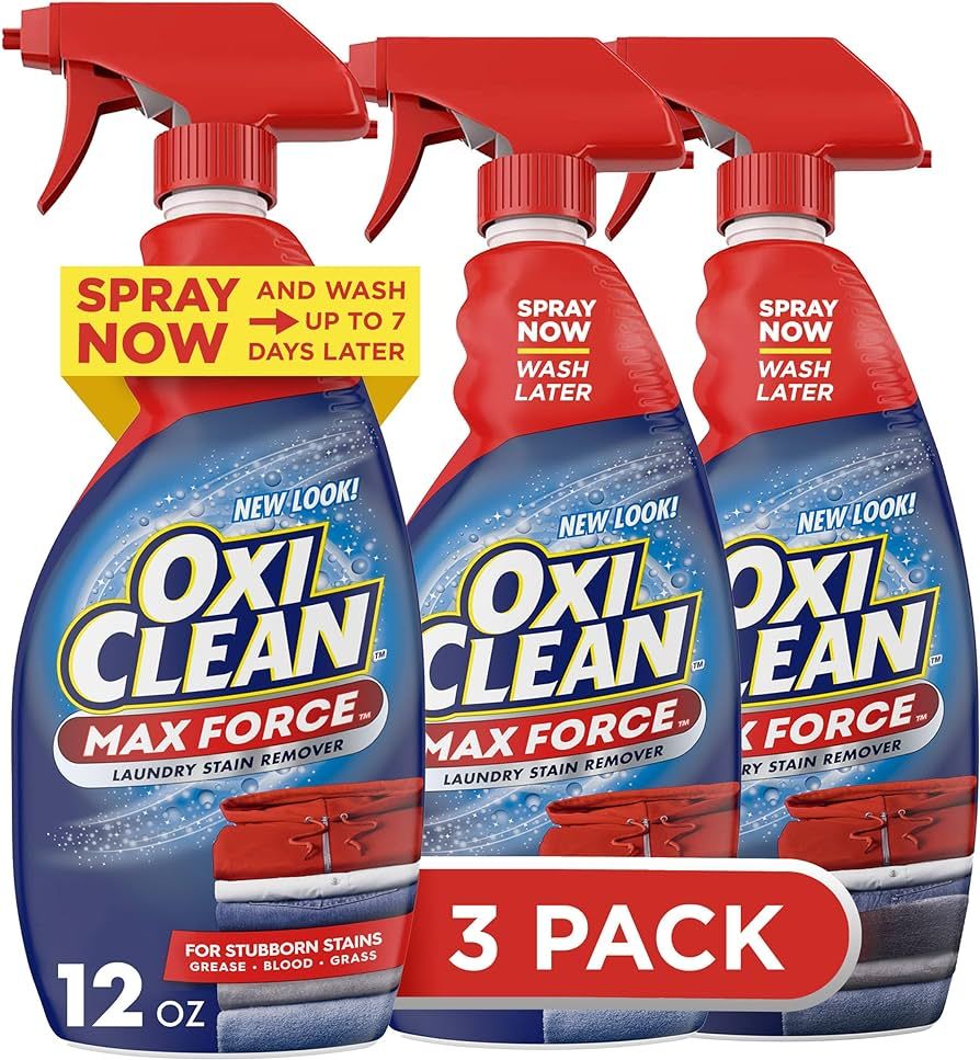 OxiClean Max Force Laundry Stain Remover Spray, 12 Fl. Oz, 3-Pack​ | Amazon (US)
