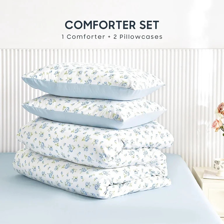 - Floral Comforter Set Coquette Cottagecore Aesthetic Flower Shabby Chic Pattern for Women Teen G... | Walmart (US)