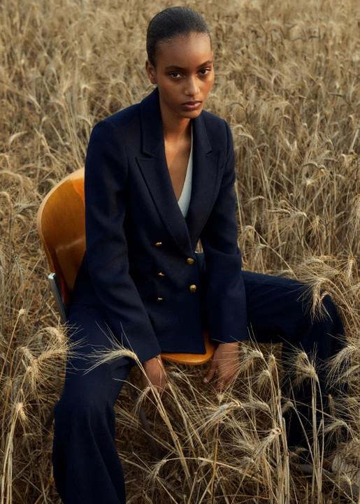 Herringbone Double Breasted Blazer | ME+EM US