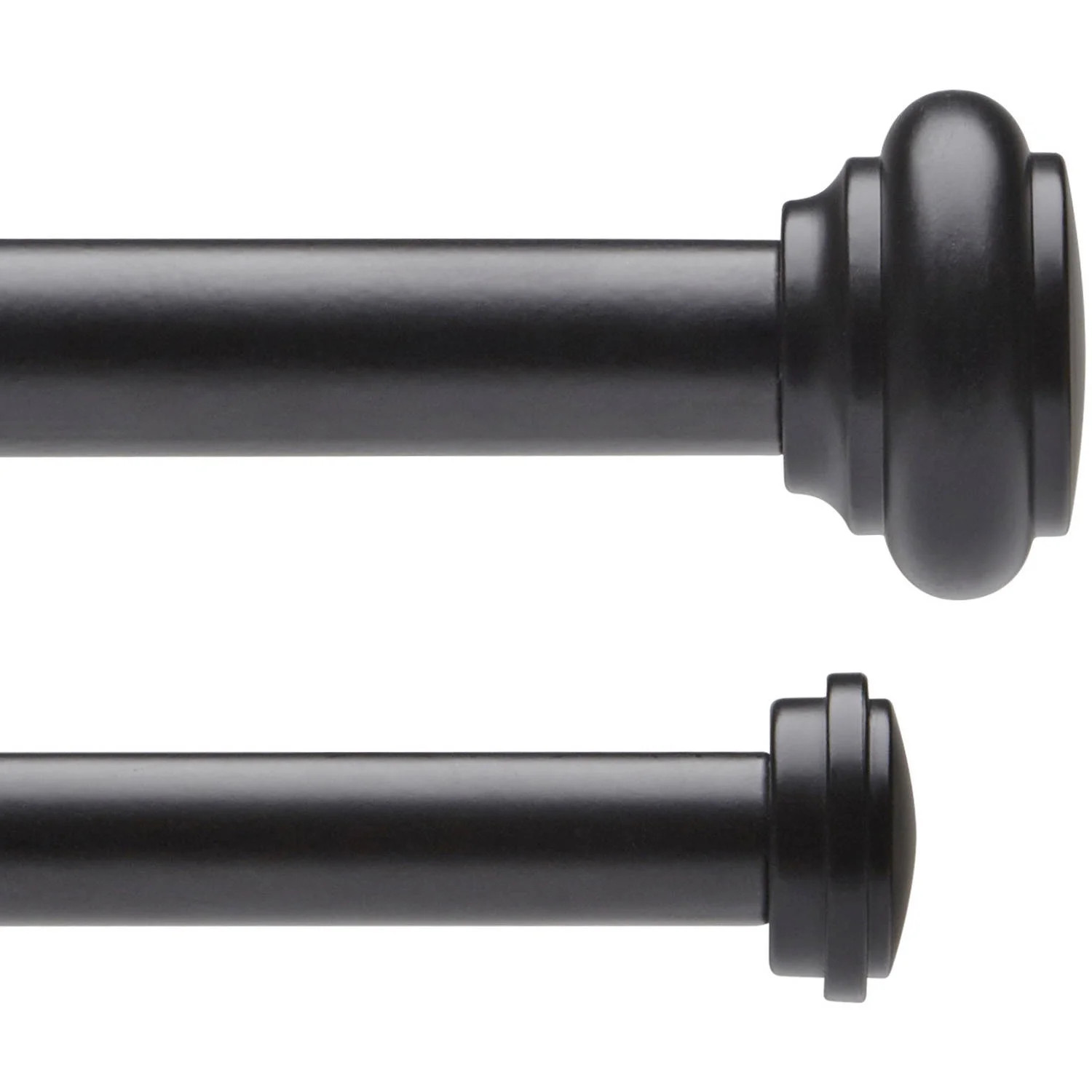 Mainstays 5/8" Matte Black Adjustable Double Curtain Rod, 28-48", Black | Walmart (US)
