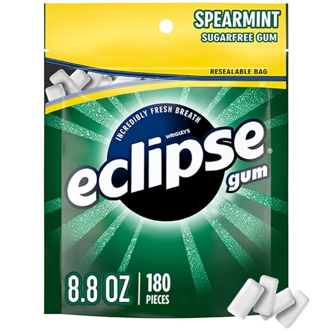 ECLIPSE Spearmint Sugarfree Chewing Gum, 180 piece bag | Amazon (US)