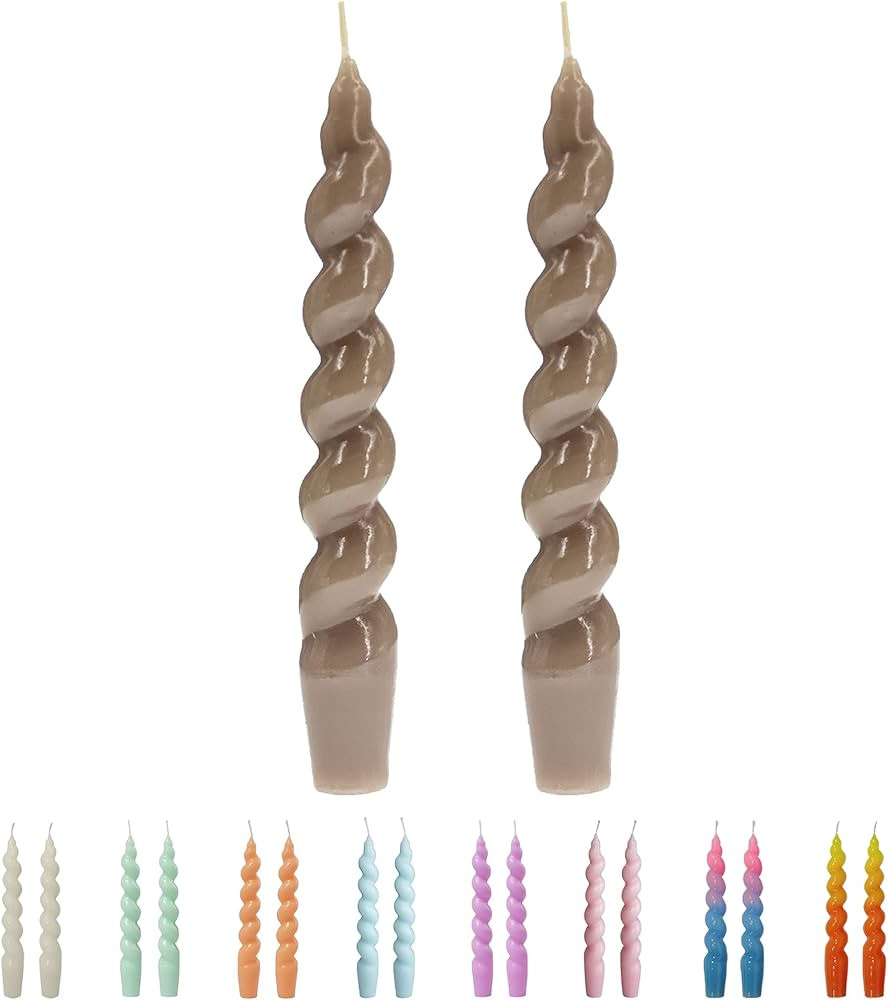 Gedengni Spiral Taper Dinner Candles Conical Stick Candles H 19 cm for Holiday Wedding Party (Bro... | Amazon (US)