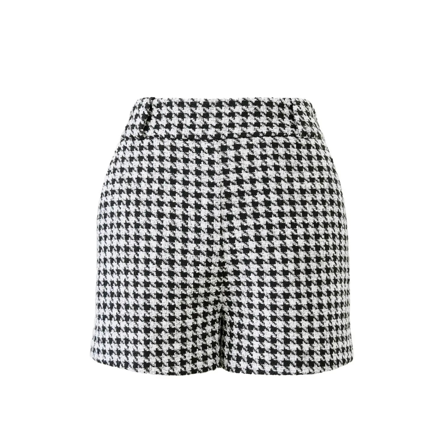 Valda Houndstooth Tweed Short | The Folklore Group