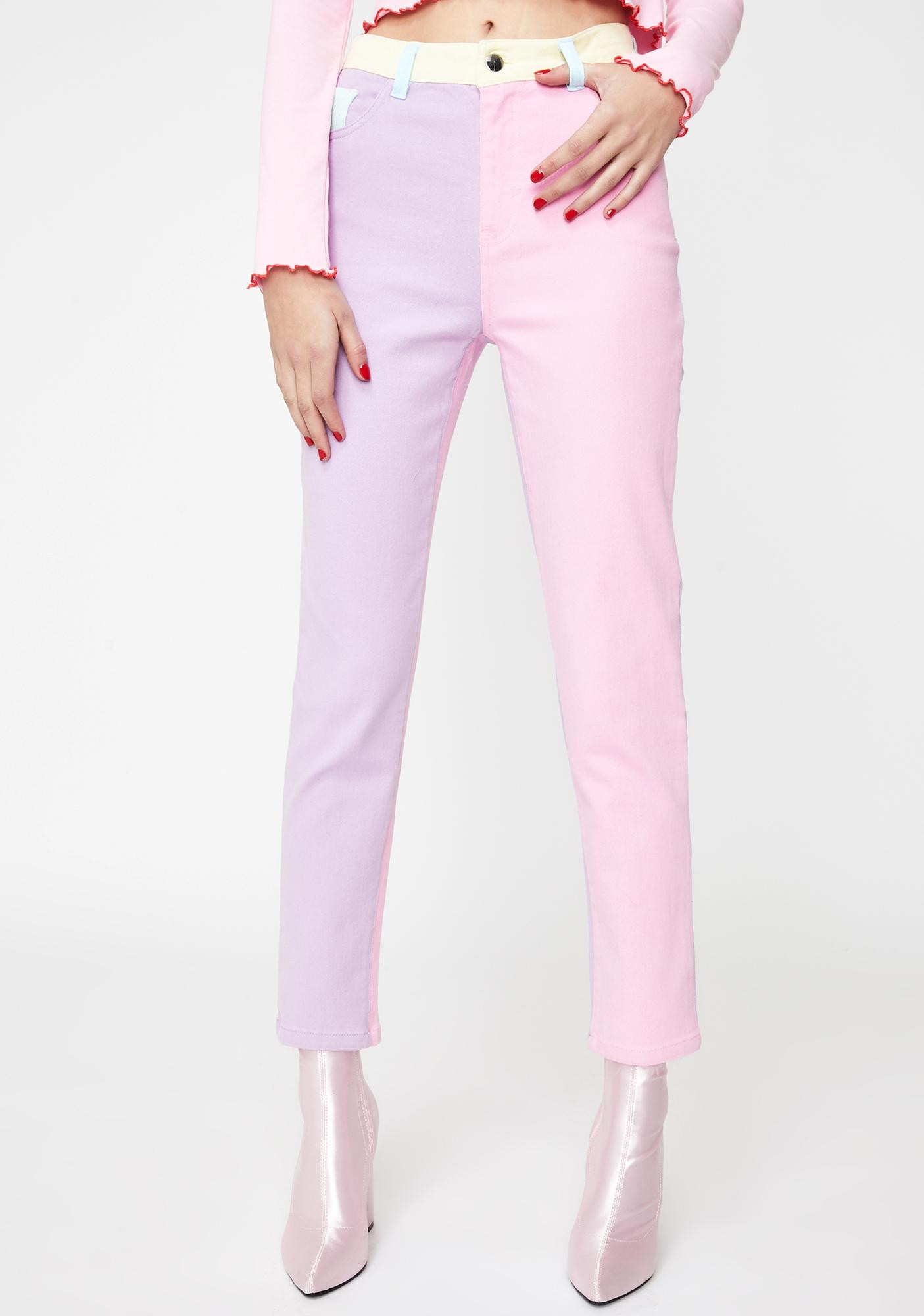 Pretty In Pastel Denim Jeans | Dolls Kill