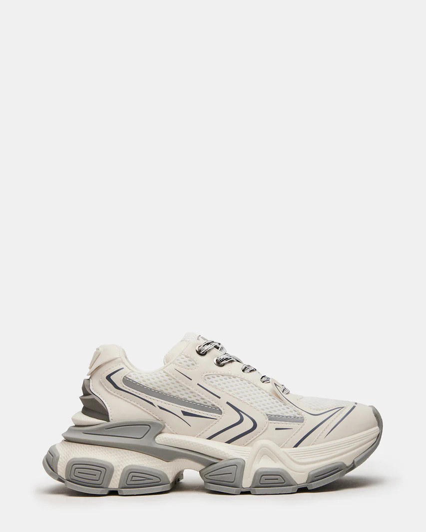 RAPID White/Grey Platform Low-Top Sneaker | Women's Sneakers | Steve Madden (US)