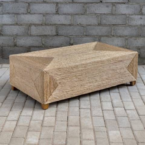 Uttermost Rora 48" Wide Natural Woven Banana Coffee Table | LampsPlus.com