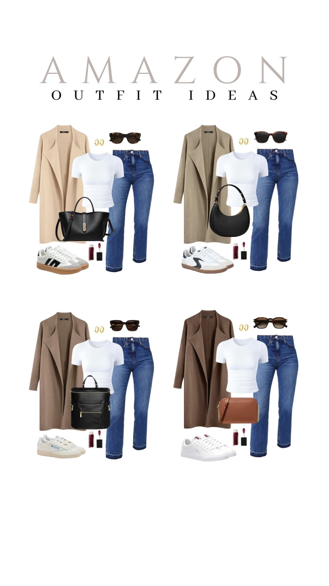 Casual pieces like this oversized cardigan, straigt leg ankle jeans, tennis sneakers, and more make getting dressed easy and effortless.
gold hoop earrings, elf lip oil, round sunglasses, amazon fashion, fall style, trendy look, viral fashion, affordable style, amazon favorite, top picks, best seller, fall look, fall outfit idea

#LTKSeasonal #LTKStyleTip #LTKU