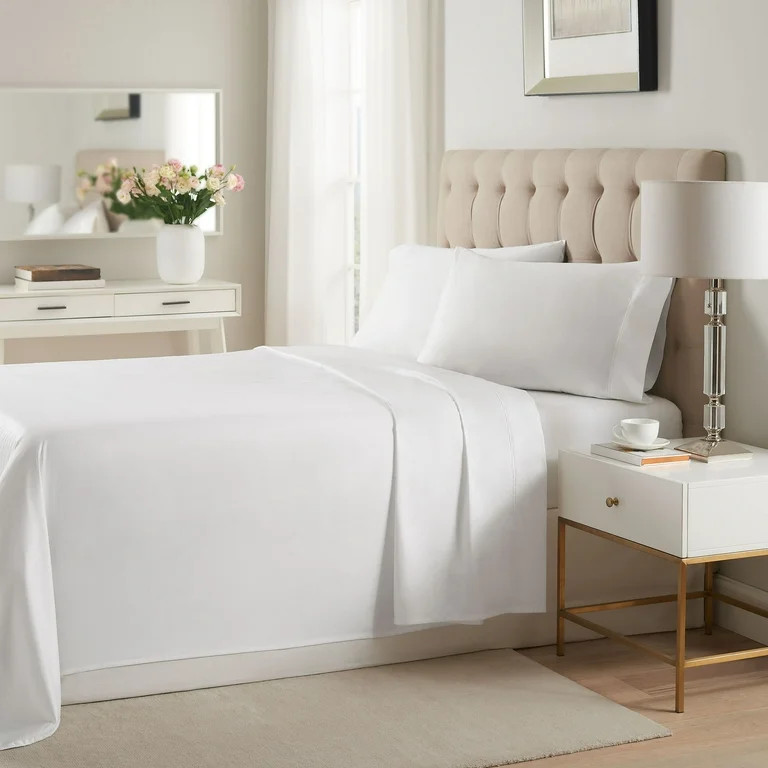 Hotel Style 4 Piece 600 Thread Count White Egyptian Cotton Bed Sheet Set, Queen - Walmart.com | Walmart (US)