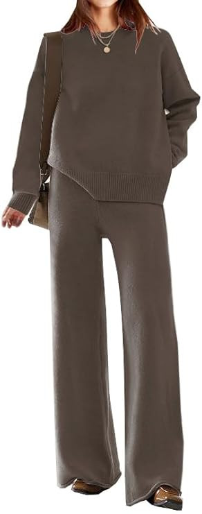 ETCYY NEW Womens Elegant Lounge Sets Knitted Sweatsuit Sets 2 Piece Outfits with Sweater Tops and... | Amazon (US)