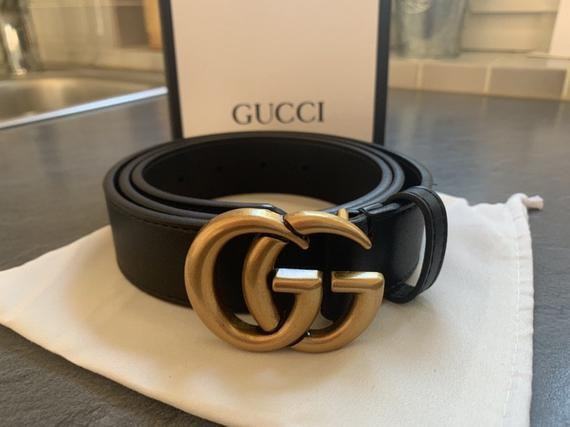 Gucci Luxury GG Belts Designer's Women Button "GG" Wide Gold Button Pearl Gold Buckle Gift With t... | Etsy (US)