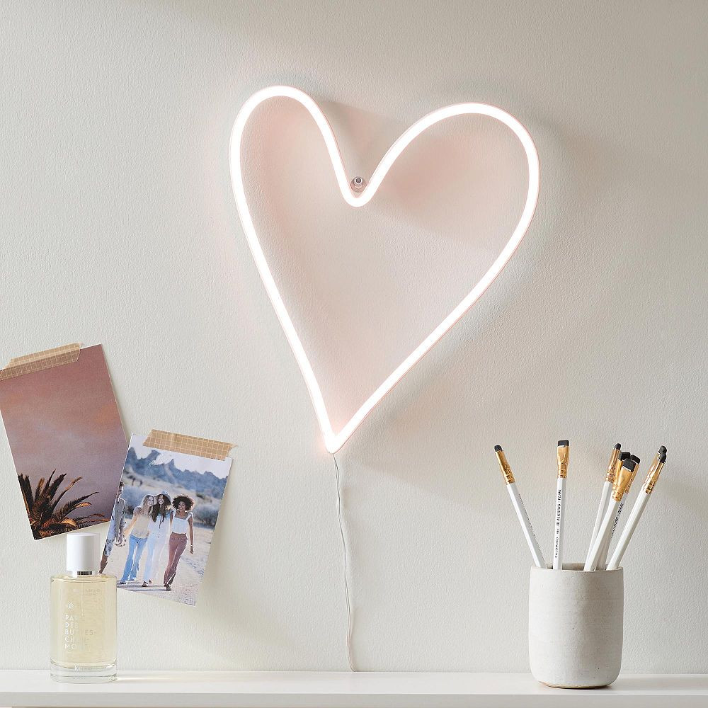 Mini Heart Neon Wall Light | Pottery Barn Teen
