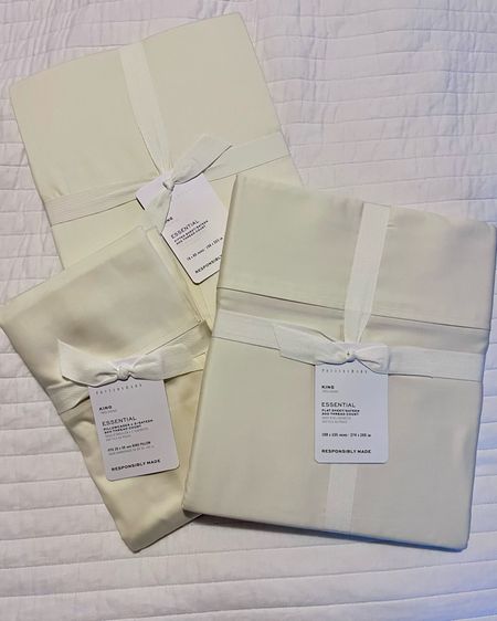 King Essential Sateen Sheet Set in Classic Ivory. I love sateen for the feel of it! These are great quality. Sheets make a great wedding or housewarming gift.

#LTKHome #LTKFamily #LTKGiftGuide