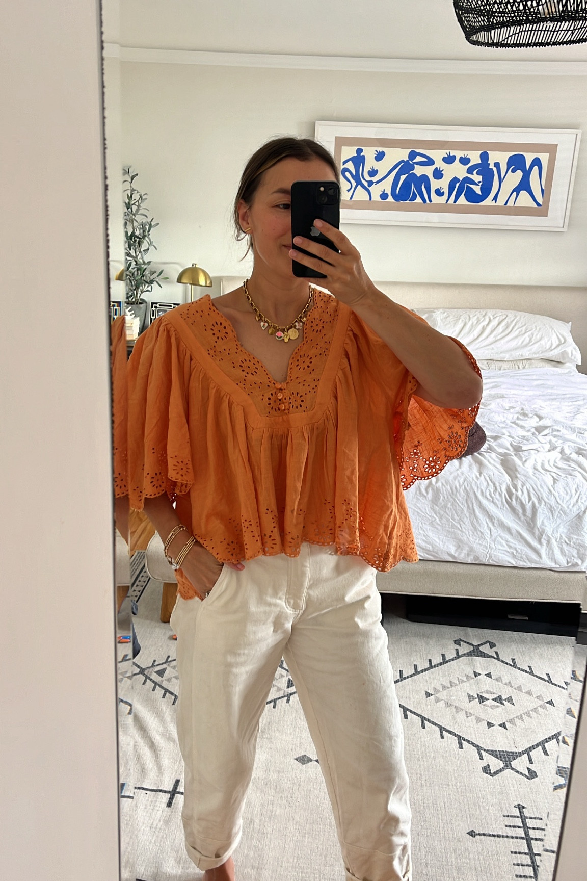 Small in this top. Necklace is Logan and Tay!! 