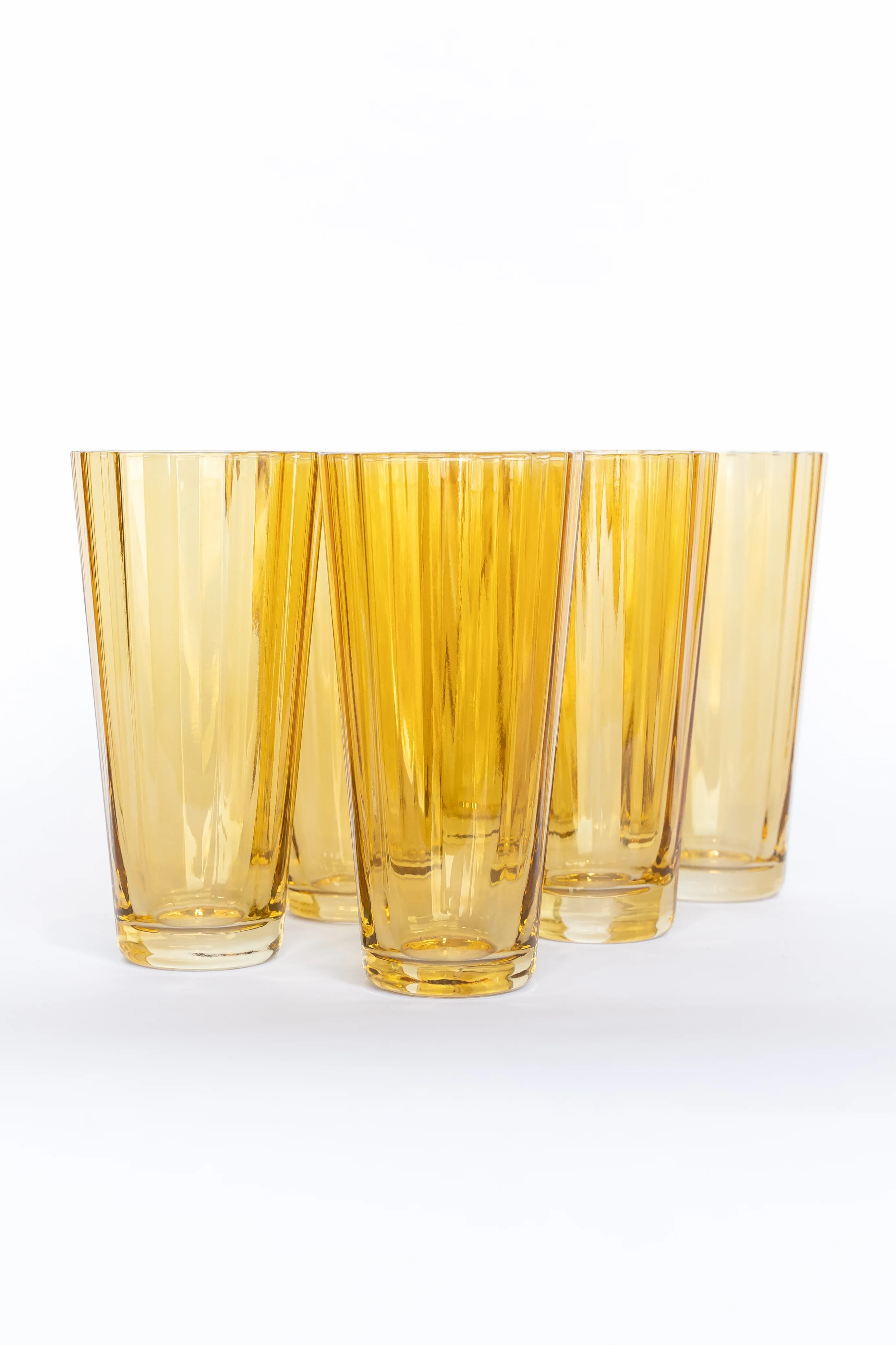 Estelle Colored Sunday High Balls - Set of 6 {Yellow} | Estelle Colored Glass