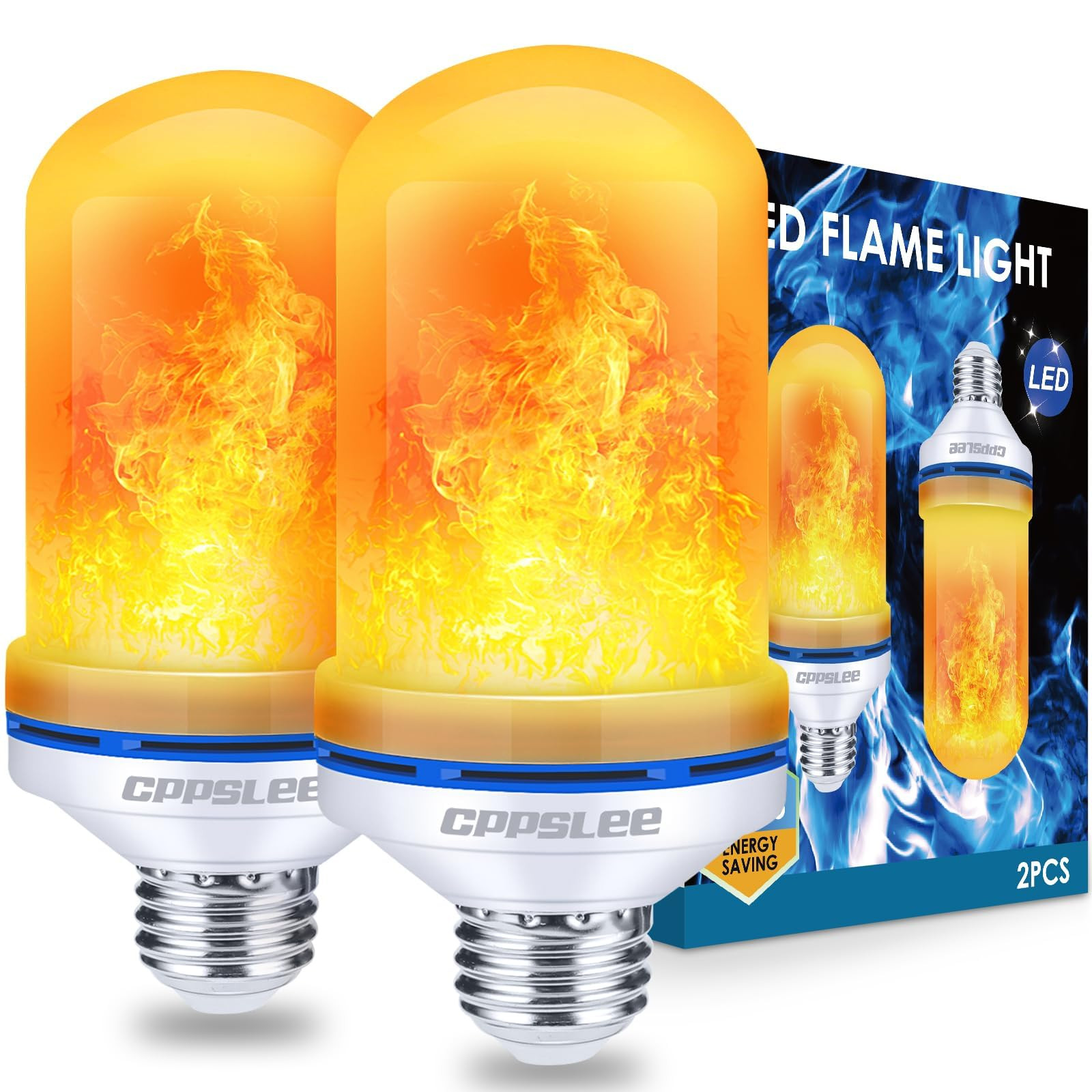 Halloween Decorations Upgraded LED Flame Light Bulbs, 4 Modes Fire Flame Bulb, E26 Base Flickerin... | Amazon (US)