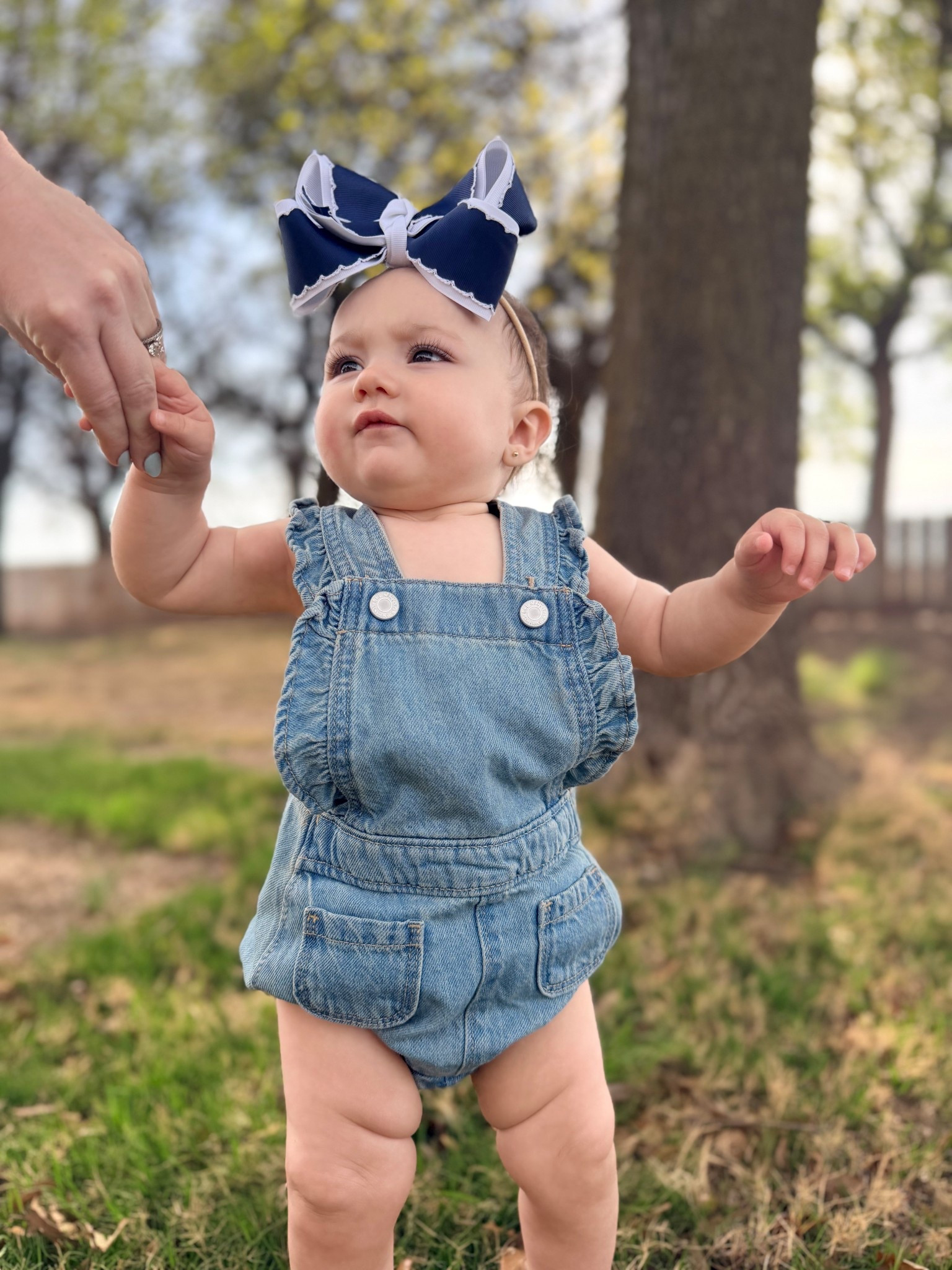 The most perfect denim romper bubble! 

Wearing size 6-12 months 💙🦋

Kara’s bow co on Facebook for the cutest bows! Code HATTIE10 saves! 

#LTKBaby #LTKootd #LTKKids