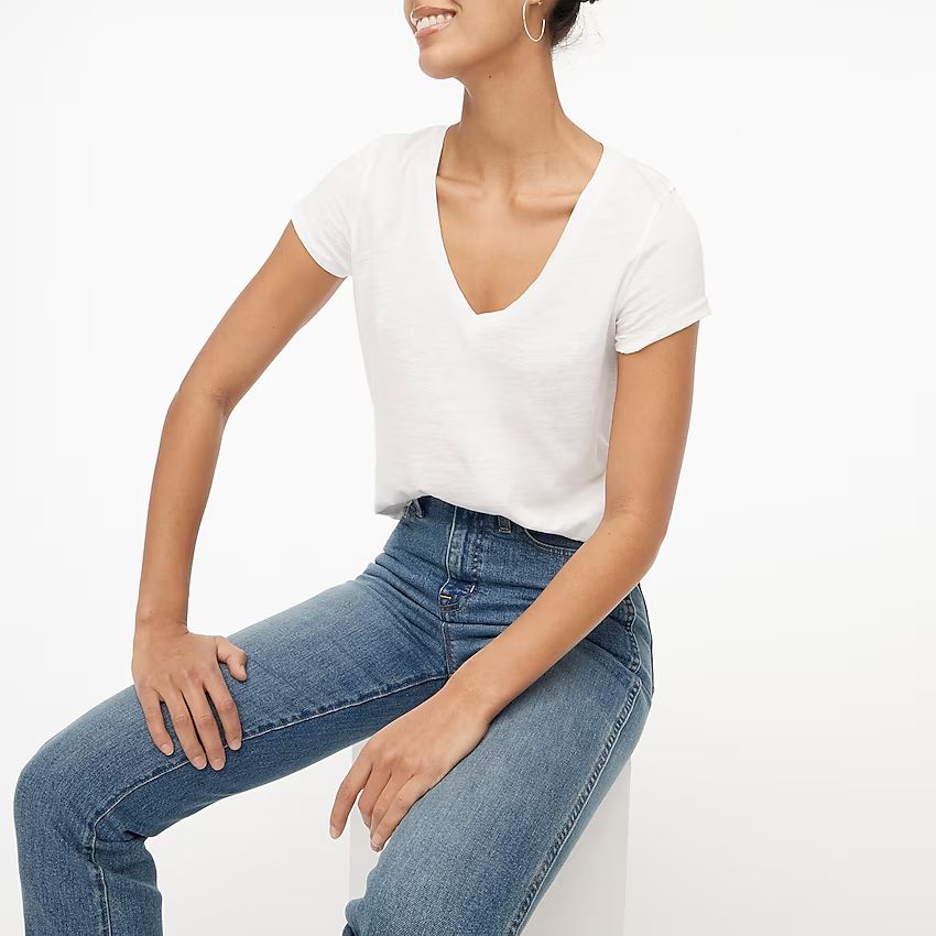 Factory: Vintage Cotton V-neck Tee For Women | J.Crew Factory