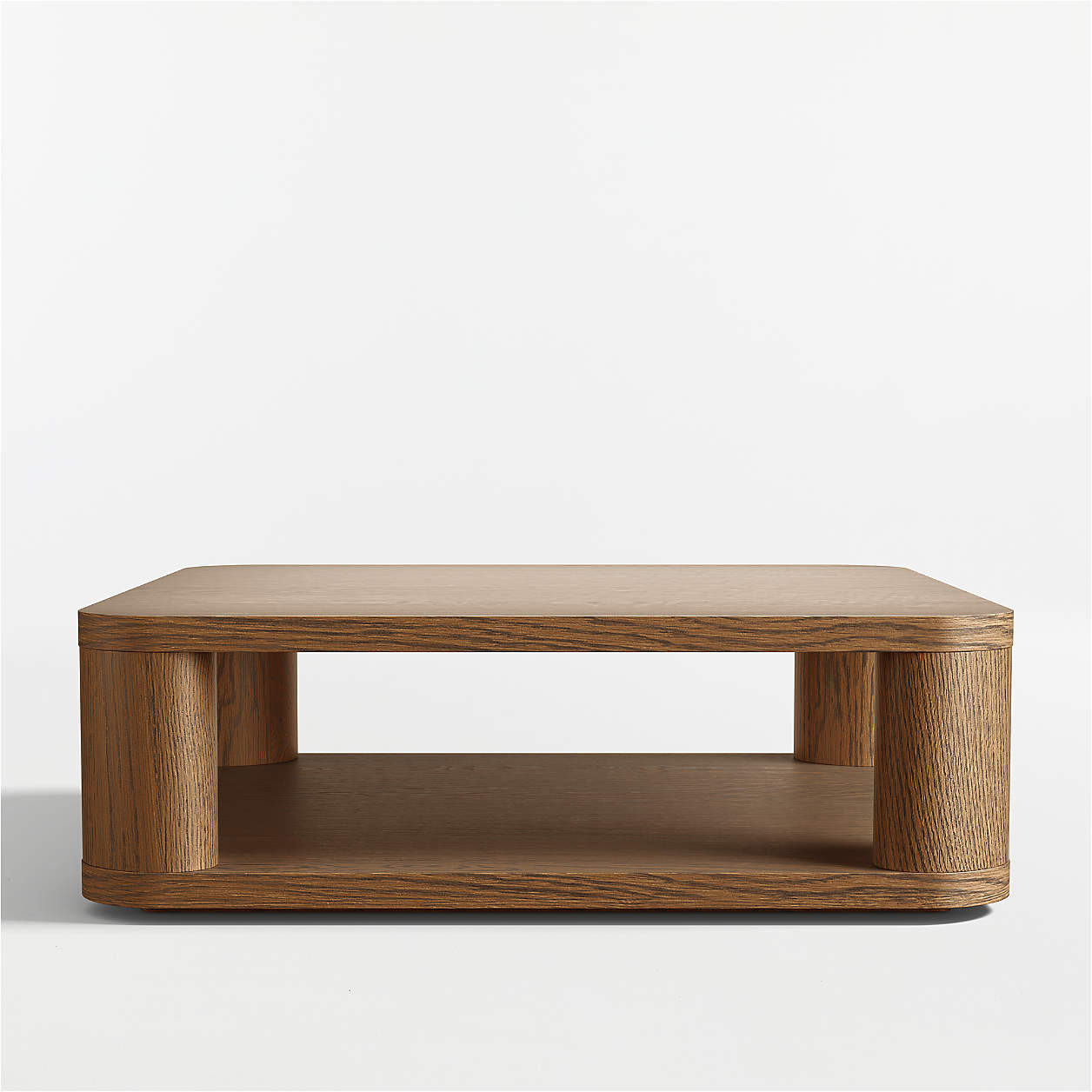 Oakhurst Brown Oak Wood 46" Square Coffee Table + Reviews | Crate & Barrel | Crate & Barrel