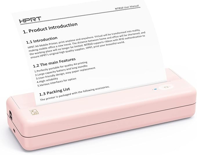 HPRT Portable Printers Wireless for Travel - MT810 Bluetooth Thermal Inkless Compact Printer, Pap... | Amazon (US)