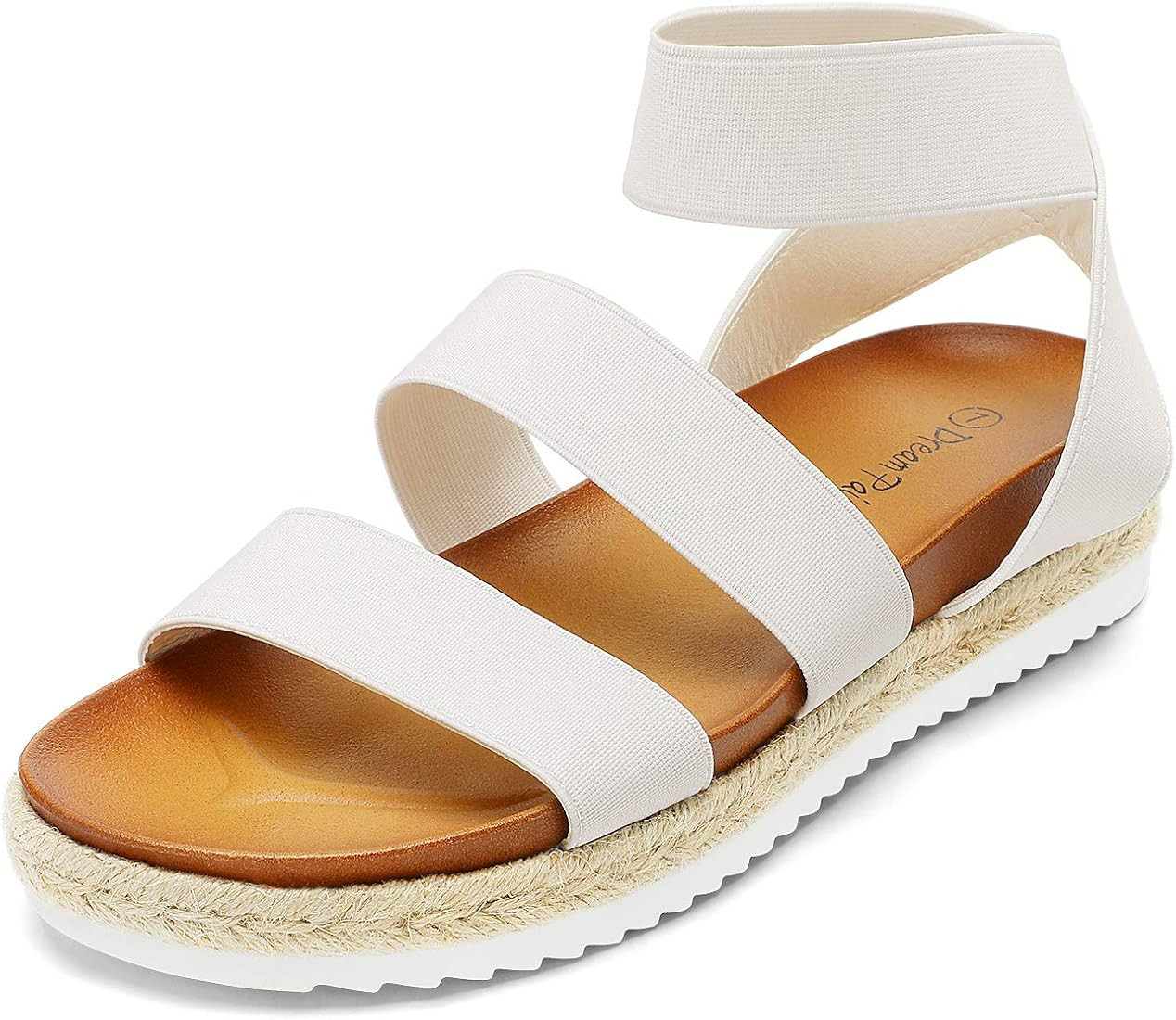 DREAM PAIRS Women’s Open Toe Ankle Strap Espadrille Flatform Platform Wedge Sandals | Amazon (US)