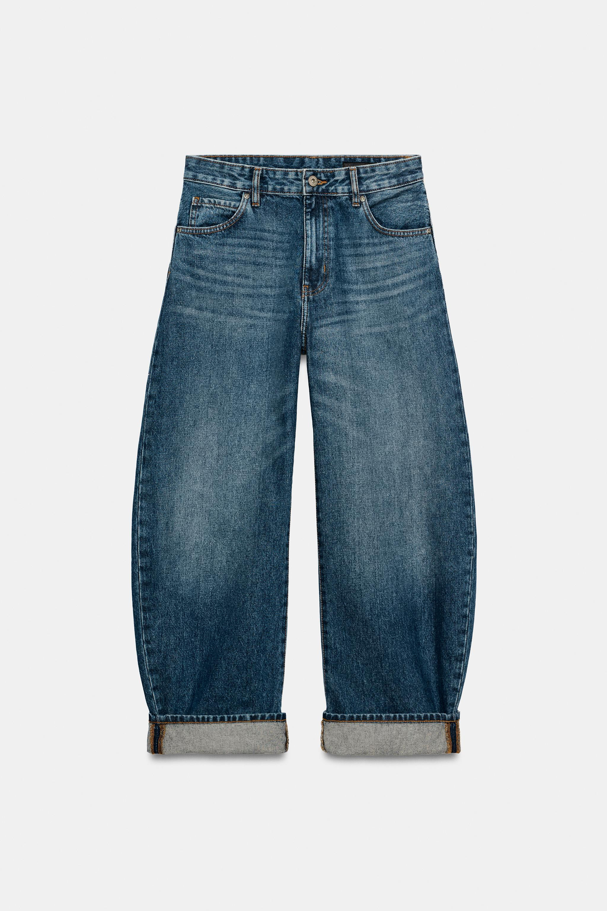 ZW COLLECTION MID-RISE CUFFED BALLOON JEANS | Zara US