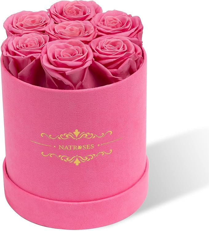 NATROSES Preserved Roses in a Round Box, 100% Real Roses That Last Up to 3 Years, Flowers for Del... | Amazon (US)