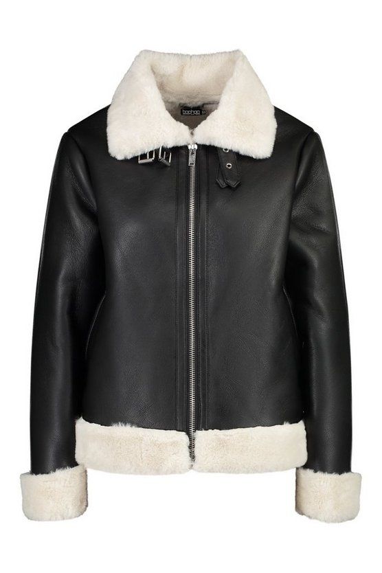 Faux Fur Lined Oversized Aviator | Boohoo.com (US & CA)