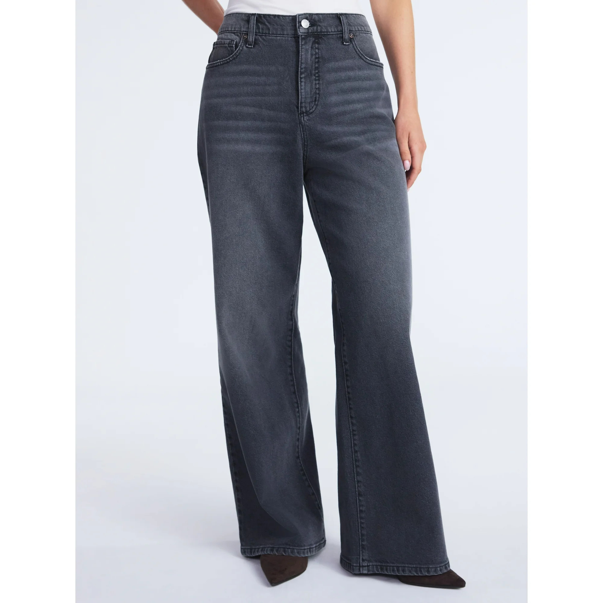 Scoop Women’s and Women’s Plus Baggy Wide Leg Jeans, Sizes 0-26 | Walmart (US)