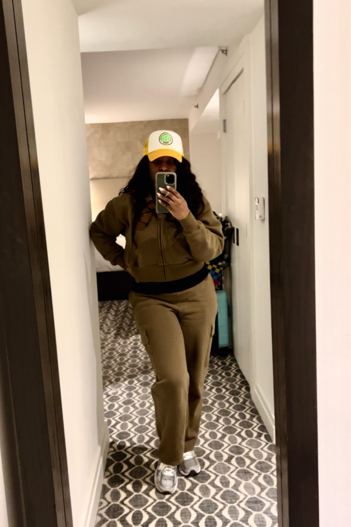 Green Sweatsuit: Size Small
Yellow Hat
Grey Sneakers: Size 6

Sweatshirt // sweatpants // cap // baseball cap // shoes // Travel Outfitt

#LTKstyletip #LTKtravel #LTKActive