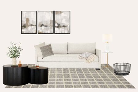 Living Room Design / Couch / Rug / Coffee Table / End Table / Artwork / Wall Art / Pillows / Throws / Lamp

#LTKhome #LTKtravel #LTKfindsunder100
