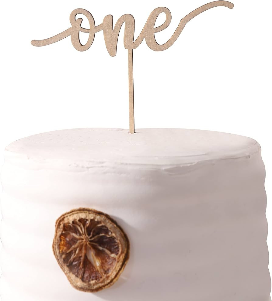 Wood Cake Toppers One Year Sign - Birthday Cake Topper Decorations, Rustic Wood, Smash Cake Toppe... | Amazon (US)