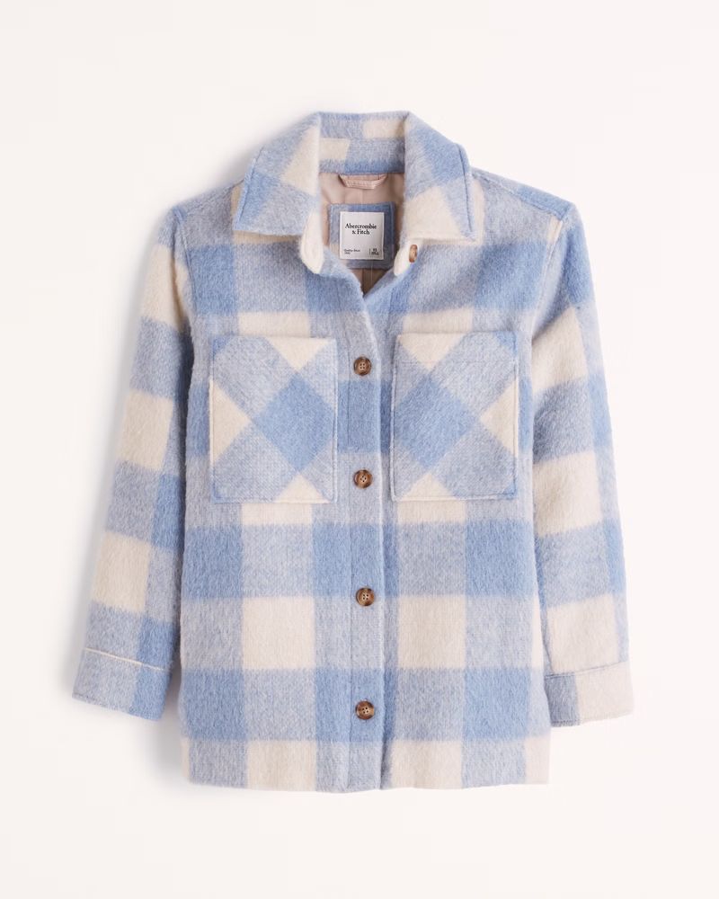 Women's Cozy Shirt Jacket | Women's Coats & Jackets | Abercrombie.com | Abercrombie & Fitch (US)