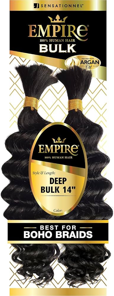 Sensationnel Empire bulk hair braiding – deep bulk 14inch human hair with for knotless box or c... | Amazon (US)