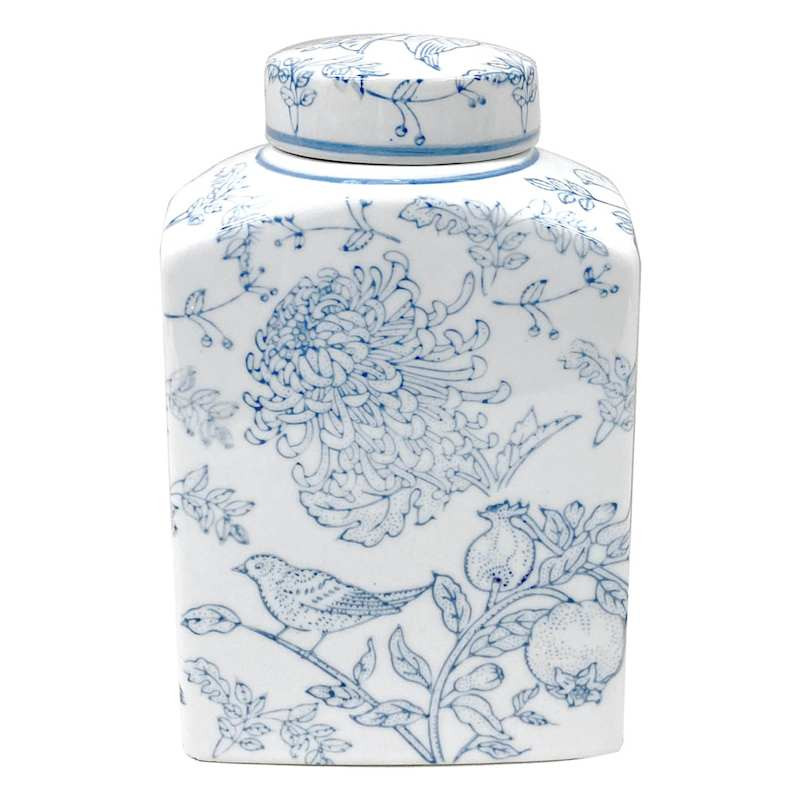 8In Blue Floral Ceramic Jar | At Home