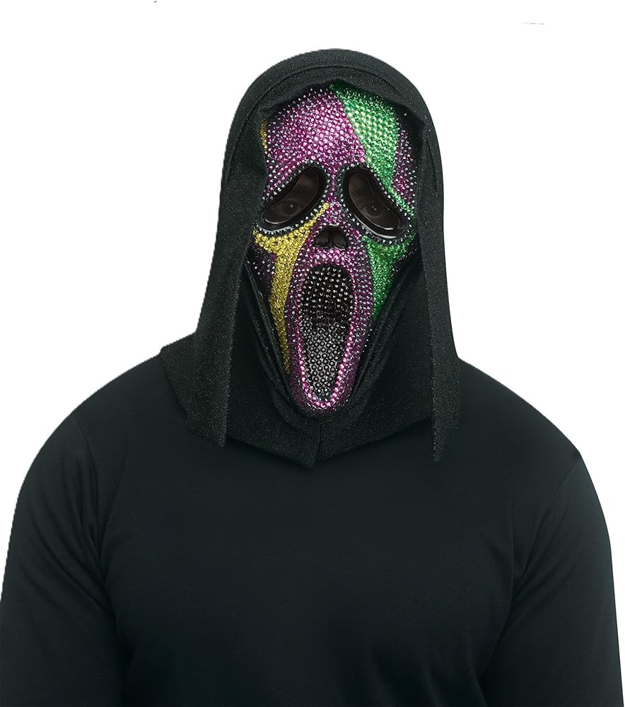 Fun World Mens Mardi Gras Bling Ghost Face Mask Costume Accessory, One Size, Multi-Color | Amazon (US)