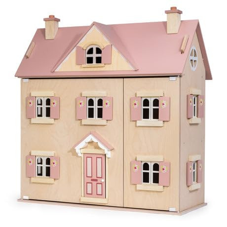 Tender Leaf Toys - Alouette House - 5 Room Dolls House in Dusky Pink with Opening and Closing Shutters - Floral Wooden Playhouse for Imaginative Storytelling and Creative Play - Age 3+ | Amazon (US)