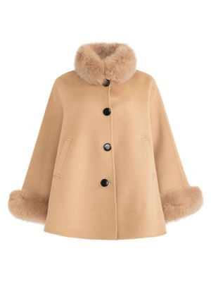 Made For Generations™ Toscana Shearling Cashmere Blend Cape | Saks Fifth Avenue OFF 5TH