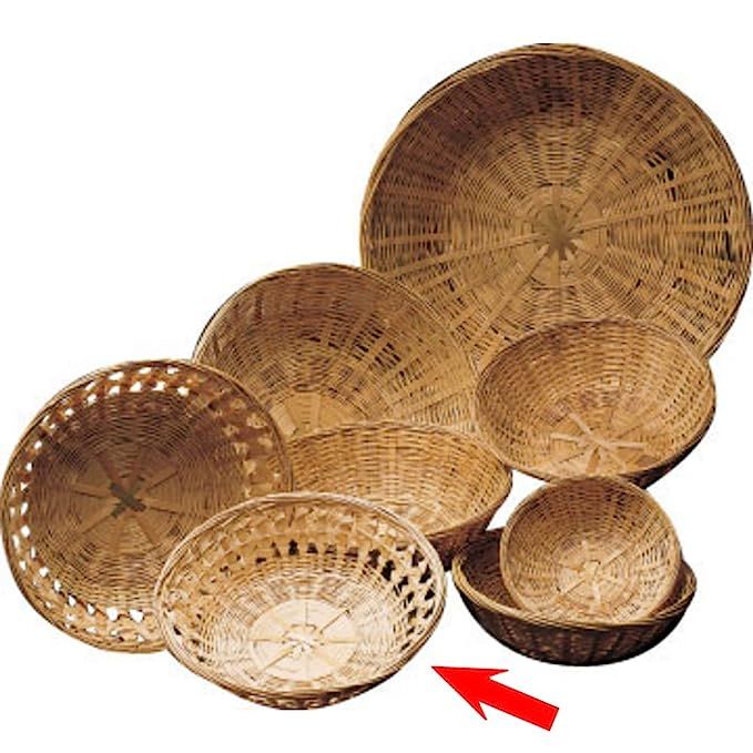 8" x 3" Open Weave Round Bamboo Basket | Amazon (US)