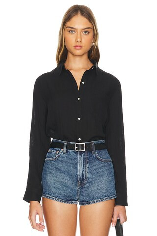 Rails Ellis Button Down Shirt in Black from Revolve.com | Revolve Clothing (Global)