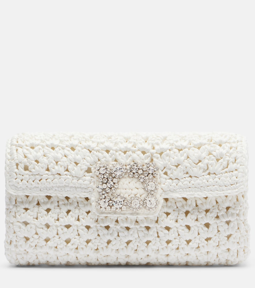 Roger Vivier Jeu De Fille embellished crochet clutch | Mytheresa (US/CA)