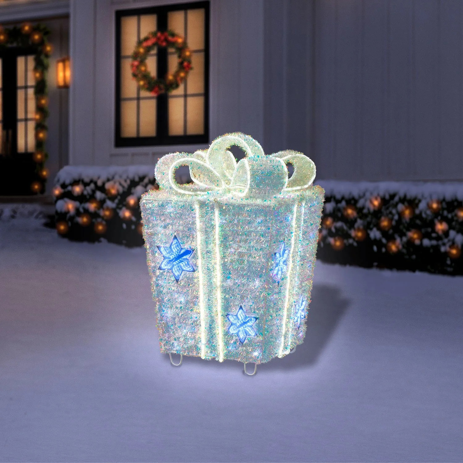 Member's Mark  Member's Mark 32" Pre-Lit Iridescent Twinkle Tinsel Gift Box Decor (No ratings yet... | Sam's Club