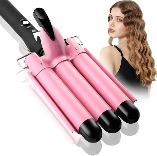 3 Barrel Curling Iron Hair Crimper: Birthday Gifts for Women - Dual Voltage Adjustable Temperatur... | Amazon (US)
