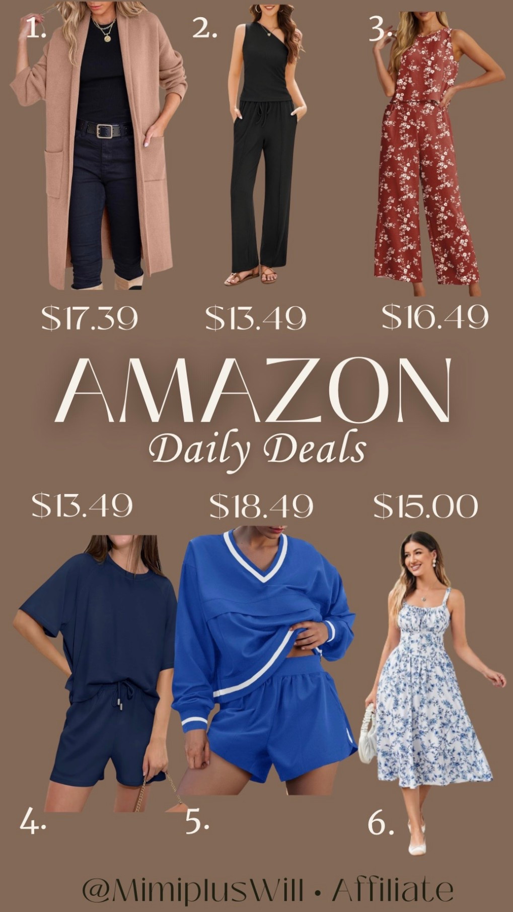 Amazon daily deals!! Use the codes below for a limited time!

1. JLGW3ATC
2. WEJ52MS7
3. IQCGFRIN
4. KNXLFDDL
5. KXP39NHH
6. 6UMZZK2U

Amazon | dress | spring | matching set | cardigan | vacation 
Follow @mimipluswill for more!

#LTKFindsUnder50 #LTKPetite #LTKSaleAlert