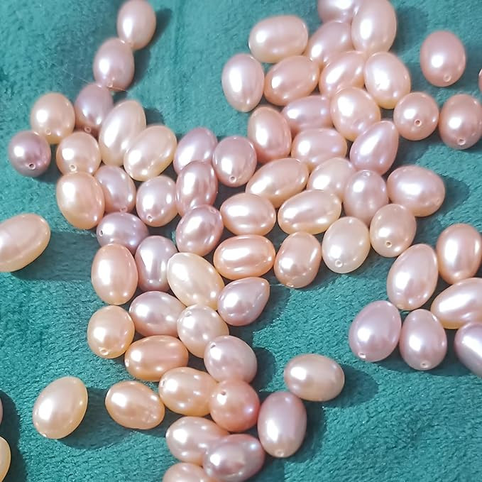 50 Pcs Freshwater Pearls Jewelry Making with Holes AAA 7-8mm Natural Freshwater Cultured Pearls P... | Amazon (US)