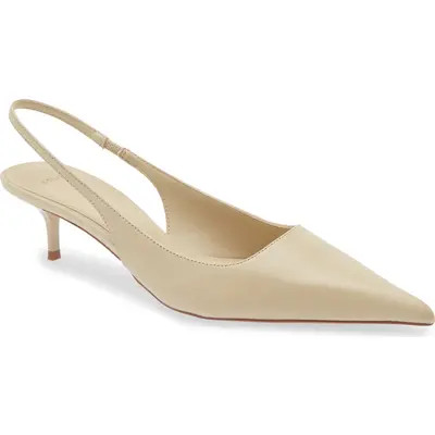 MANGO Tom Slingback Pointed Toe Pump in Khaki Green at Nordstrom, Size 6.5Us | Nordstrom