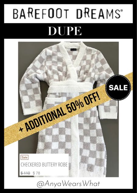 Get an additional 50% off this weekend! USE CODE: LTK50 
This checkered buttery robe is the perfect BAREFOOT DREAMS dupe! It's on sale for $78 (reg: $110) Available in multiple colors and prints! 
Get yours before they sell out! 😍

#barefootdreams #blanket #throw #barefootdreamsthrow #barefootdreamsblanket #barefootdreamsdupe #dupe #bestdupe #lookforless #budget #savemoney #sale #onsale #walmartfinds #butteryblanket #softblanket #home #homedecor #bed #bedding #sleep #family #kids #decor #ltkhome #robe #barefootdreamsrobe #softrobe #giftguide #giftforherSale SaleSaleSale

#LTKGiftGuide #LTKHolidaySale #LTKHoliday