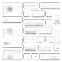 Vtopmart 25 PCS Clear Plastic Drawer Organizers Set, 4-Size Versatile Bathroom and Vanity Drawer ... | Amazon (US)