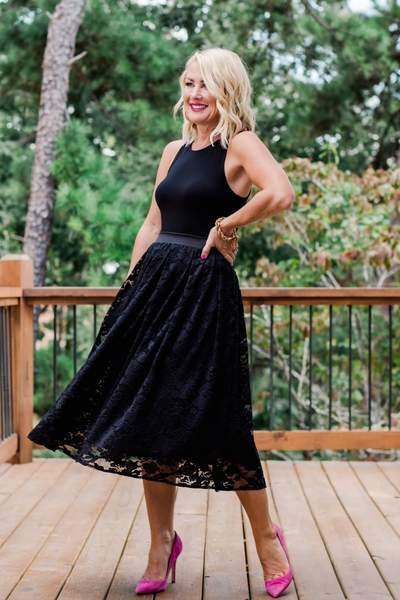 Party Lace Midi Skirt | Gibson